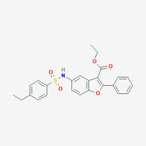 molecular formula C25H23NO5S B280976 Ethyl 5-{[(4-ethylphenyl)sulfonyl]amino}-2-phenyl-1-benzofuran-3-carboxylate 