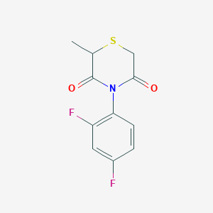 molecular formula C11H9F2NO2S B2809760 4-(2,4-二氟苯基)-2-甲硫基吗啉-3,5-二酮 CAS No. 344265-29-8