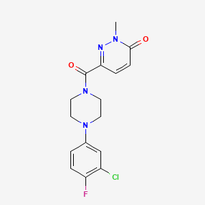 6-(4-(3-chloro-4-fluorophenyl)piperazine-1-carbonyl)-2-methylpyridazin-3(2H)-one