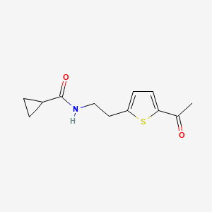 molecular formula C12H15NO2S B2809774 N-(2-(5-acetylthiophen-2-yl)ethyl)cyclopropanecarboxamide CAS No. 2034436-53-6