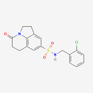 molecular formula C18H17ClN2O3S B2809783 N-(2-chlorobenzyl)-4-oxo-1,2,5,6-tetrahydro-4H-pyrrolo[3,2,1-ij]quinoline-8-sulfonamide CAS No. 898436-36-7