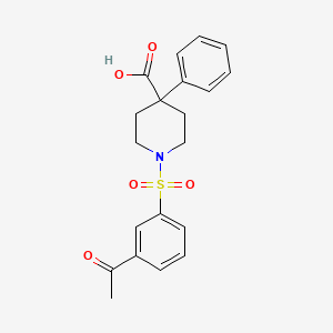 molecular formula C20H21NO5S B2809785 1-[(3-Acetylphenyl)sulfonyl]-4-phenylpiperidine-4-carboxylic acid CAS No. 793727-35-2