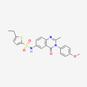 molecular formula C22H21N3O4S2 B2809789 5-ethyl-N-(3-(4-methoxyphenyl)-2-methyl-4-oxo-3,4-dihydroquinazolin-6-yl)thiophene-2-sulfonamide CAS No. 1105208-15-8