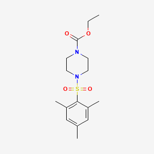 molecular formula C16H24N2O4S B2809796 4-(2,4,6-Trimethyl-benzenesulfonyl)-piperazine-1-carboxylic acid ethyl ester CAS No. 349402-58-0