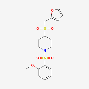 4-((Furan-2-ylmethyl)sulfonyl)-1-((2-methoxyphenyl)sulfonyl)piperidine