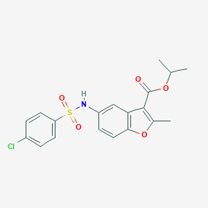 Isopropyl 5-{[(4-chlorophenyl)sulfonyl]amino}-2-methyl-1-benzofuran-3-carboxylate