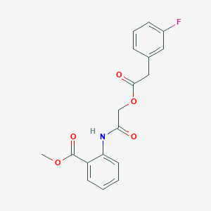 molecular formula C18H16FNO5 B2809802 Methyl 2-[[2-[2-(3-fluorophenyl)acetyl]oxyacetyl]amino]benzoate CAS No. 1794909-12-8