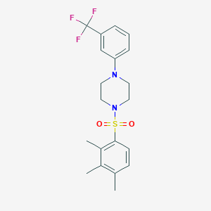 molecular formula C20H23F3N2O2S B2809805 1-[3-(Trifluoromethyl)phenyl]-4-(2,3,4-trimethylbenzenesulfonyl)piperazine CAS No. 700854-40-6