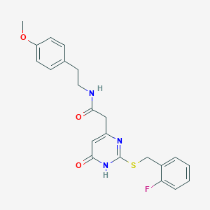 2-(2-((2-fluorobenzyl)thio)-6-oxo-1,6-dihydropyrimidin-4-yl)-N-(4-methoxyphenethyl)acetamide