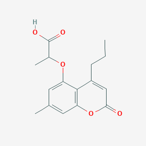 molecular formula C16H18O5 B2809810 2-[(7-methyl-2-oxo-4-propyl-2H-chromen-5-yl)oxy]propanoic acid CAS No. 843621-75-0