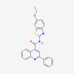 molecular formula C25H19N3O2S B2809815 N-(6-ethoxy-1,3-benzothiazol-2-yl)-2-phenylquinoline-4-carboxamide CAS No. 361168-15-2
