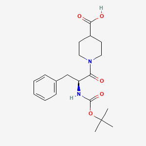 molecular formula C20H28N2O5 B2809817 1-[N-(tert-butoxycarbonyl)-L-phenylalanyl]piperidine-4-carboxylic acid CAS No. 1164466-05-0