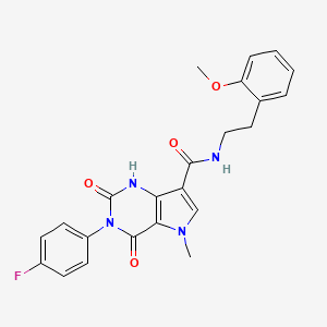 molecular formula C23H21FN4O4 B2809821 3-(4-fluorophenyl)-N-(2-methoxyphenethyl)-5-methyl-2,4-dioxo-2,3,4,5-tetrahydro-1H-pyrrolo[3,2-d]pyrimidine-7-carboxamide CAS No. 921533-78-0