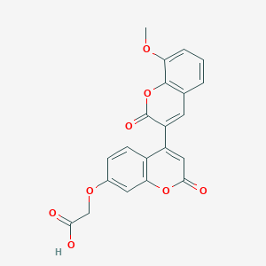molecular formula C21H14O8 B2809827 2-[4-(8-Methoxy-2-oxochromen-3-yl)-2-oxochromen-7-yl]oxyacetic acid CAS No. 859664-49-6