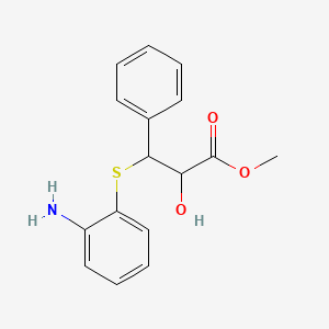 Methyl 3-(2-aminophenyl)sulfanyl-2-hydroxy-3-phenylpropanoate
