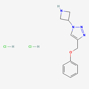 molecular formula C12H16Cl2N4O B2809833 1-(azetidin-3-yl)-4-(phenoxymethyl)-1H-1,2,3-triazole dihydrochloride CAS No. 2034155-28-5