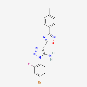 molecular formula C17H12BrFN6O B2809839 1-(4-bromo-2-fluorophenyl)-4-(3-(p-tolyl)-1,2,4-oxadiazol-5-yl)-1H-1,2,3-triazol-5-amine CAS No. 892775-88-1