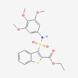 molecular formula C20H21NO7S2 B2809840 Ethyl 3-[(3,4,5-trimethoxyphenyl)sulfamoyl]-1-benzothiophene-2-carboxylate CAS No. 932354-21-7