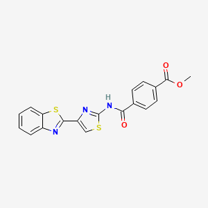 molecular formula C19H13N3O3S2 B2809843 Methyl 4-((4-(benzo[d]thiazol-2-yl)thiazol-2-yl)carbamoyl)benzoate CAS No. 477486-65-0