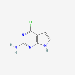 molecular formula C7H7ClN4 B2809847 2-Amino-4-chloro-6-methyl-7H-pyrrolo[2,3-D]pyrimidine CAS No. 204929-06-6