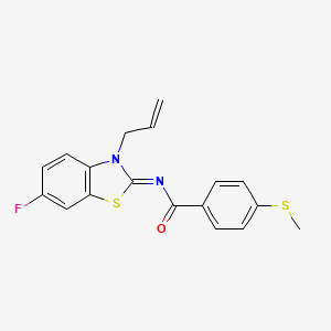 molecular formula C18H15FN2OS2 B2809867 (Z)-N-(3-烯丙基-6-氟苯并[d]噻唑-2(3H)-基亚甲基)-4-(甲硫基)苯甲酰胺 CAS No. 898435-27-3