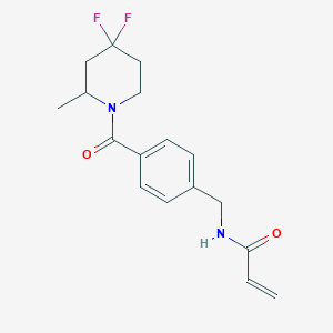 N-[[4-(4,4-Difluoro-2-methylpiperidine-1-carbonyl)phenyl]methyl]prop-2-enamide