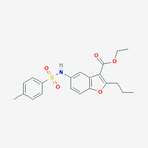 molecular formula C21H23NO5S B280987 Ethyl 5-{[(4-methylphenyl)sulfonyl]amino}-2-propyl-1-benzofuran-3-carboxylate 
