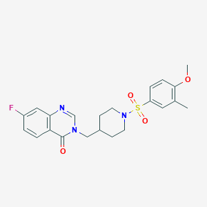7-Fluoro-3-[[1-(4-methoxy-3-methylphenyl)sulfonylpiperidin-4-yl]methyl]quinazolin-4-one