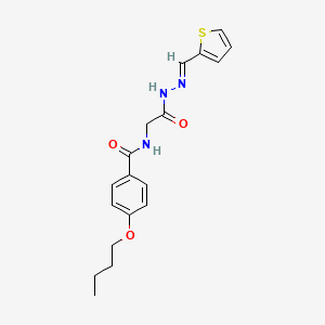 molecular formula C18H21N3O3S B2809872 (E)-4-butoxy-N-(2-oxo-2-(2-(thiophen-2-ylmethylene)hydrazinyl)ethyl)benzamide CAS No. 391878-18-5