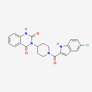 molecular formula C22H19ClN4O3 B2809876 3-(1-(5-氯-1H-吲哚-2-羧酰)哌啶-4-基)喹唑啉-2,4(1H,3H)-二酮 CAS No. 2034408-50-7