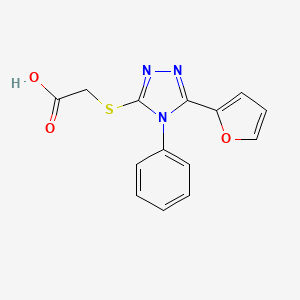 2-{[5-(furan-2-yl)-4-phenyl-4H-1,2,4-triazol-3-yl]sulfanyl}acetic acid