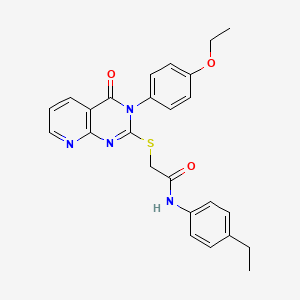 molecular formula C25H24N4O3S B2809880 2-((3-(4-ethoxyphenyl)-4-oxo-3,4-dihydropyrido[2,3-d]pyrimidin-2-yl)thio)-N-(4-ethylphenyl)acetamide CAS No. 902949-64-8