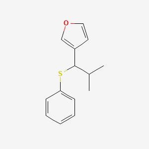 molecular formula C14H16OS B2809888 3-[2-Methyl-1-(phenylsulfanyl)propyl]furan CAS No. 551921-82-5