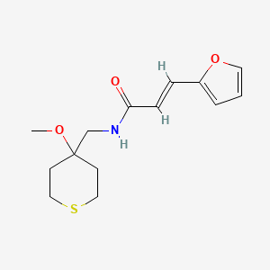 molecular formula C14H19NO3S B2809891 (E)-3-(furan-2-yl)-N-((4-methoxytetrahydro-2H-thiopyran-4-yl)methyl)acrylamide CAS No. 2035018-17-6