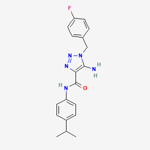 molecular formula C19H20FN5O B2809893 5-amino-1-[(4-fluorophenyl)methyl]-N-(4-propan-2-ylphenyl)triazole-4-carboxamide CAS No. 899973-31-0