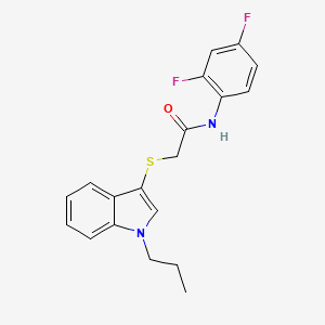 molecular formula C19H18F2N2OS B2809896 N-(2,4-difluorophenyl)-2-((1-propyl-1H-indol-3-yl)thio)acetamide CAS No. 851412-07-2