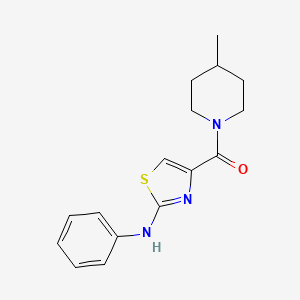 molecular formula C16H19N3OS B2809913 (4-甲基哌啶-1-基)(2-(苯基氨基)噻唑-4-基)甲酮 CAS No. 1105229-36-4