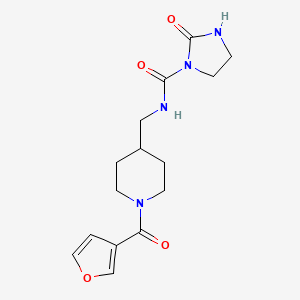 molecular formula C15H20N4O4 B2809921 N-((1-(furan-3-carbonyl)piperidin-4-yl)methyl)-2-oxoimidazolidine-1-carboxamide CAS No. 1797648-84-0