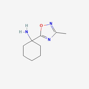 molecular formula C9H15N3O B2809932 [1-(3-Methyl-1,2,4-oxadiazol-5-yl)cyclohexyl]amine CAS No. 1239730-19-8