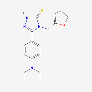 molecular formula C17H20N4OS B2809935 5-[4-(diethylamino)phenyl]-4-(furan-2-ylmethyl)-4H-1,2,4-triazole-3-thiol CAS No. 851207-78-8