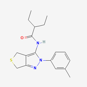 molecular formula C18H23N3OS B2809938 2-ethyl-N-[2-(3-methylphenyl)-4,6-dihydrothieno[3,4-c]pyrazol-3-yl]butanamide CAS No. 392289-02-0