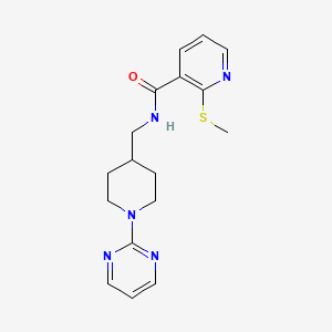 molecular formula C17H21N5OS B2809958 2-(甲硫基)-N-((1-(嘧啶-2-基)piperidin-4-基)甲基)烟酰胺 CAS No. 1234872-11-7