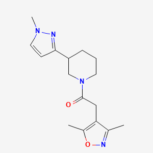 molecular formula C16H22N4O2 B2809971 2-(3,5-二甲基异噁唑-4-基)-1-(3-(1-甲基-1H-吡唑-3-基)哌啶-1-基)乙酮 CAS No. 2034288-24-7