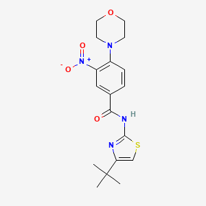 molecular formula C18H22N4O4S B2809976 N-(4-叔丁基-1,3-噻唑-2-基)-4-吗啉-4-基-3-硝基苯甲酰胺 CAS No. 380192-53-0