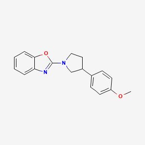 molecular formula C18H18N2O2 B2810001 2-[3-(4-Methoxyphenyl)pyrrolidin-1-yl]-1,3-benzoxazole CAS No. 2379947-25-6