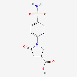 molecular formula C11H12N2O5S B2810003 5-oxo-1-(4-sulfamoylphenyl)pyrrolidine-3-carboxylic Acid CAS No. 63674-74-8