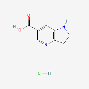 molecular formula C8H9ClN2O2 B2810010 1H,2H,3H-吡咯并[3,2-b]吡啶-6-羧酸盐酸盐 CAS No. 2225137-00-6