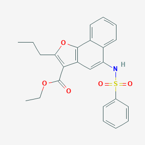 molecular formula C24H23NO5S B281002 Ethyl 5-[(phenylsulfonyl)amino]-2-propylnaphtho[1,2-b]furan-3-carboxylate 