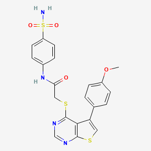 2-[5-(4-methoxyphenyl)thieno[2,3-d]pyrimidin-4-yl]sulfanyl-N-(4-sulfamoylphenyl)acetamide