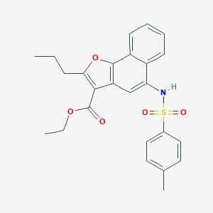 molecular formula C25H25NO5S B281003 Ethyl 5-{[(4-methylphenyl)sulfonyl]amino}-2-propylnaphtho[1,2-b]furan-3-carboxylate 